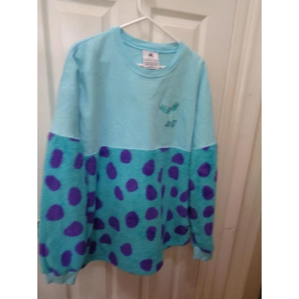 Disney Spirit Jersey Monsters Inc Sully Blue Polka Dot Furry XL ROAR